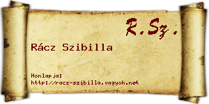 Rácz Szibilla névjegykártya